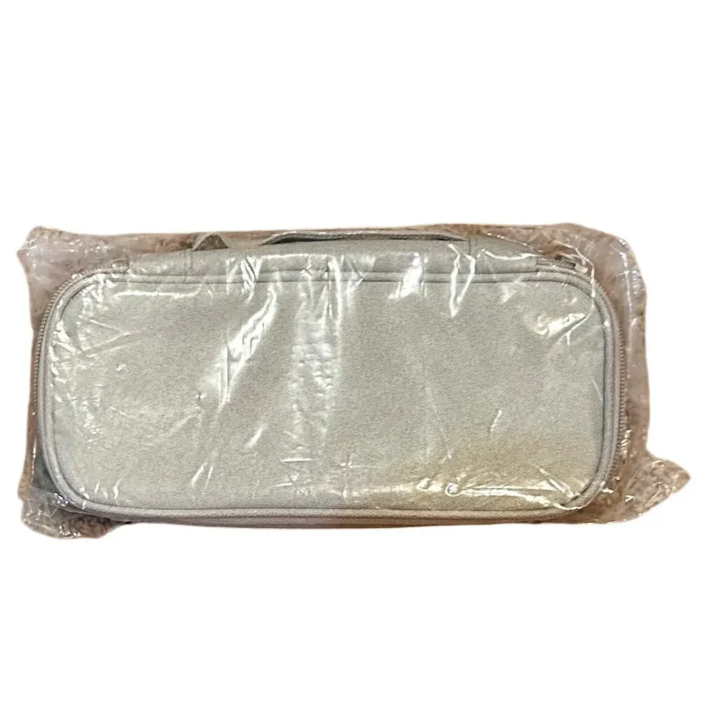 Gray Travel Essential Charger Organizer Pouch Wristlet Waterproof Storage Bag